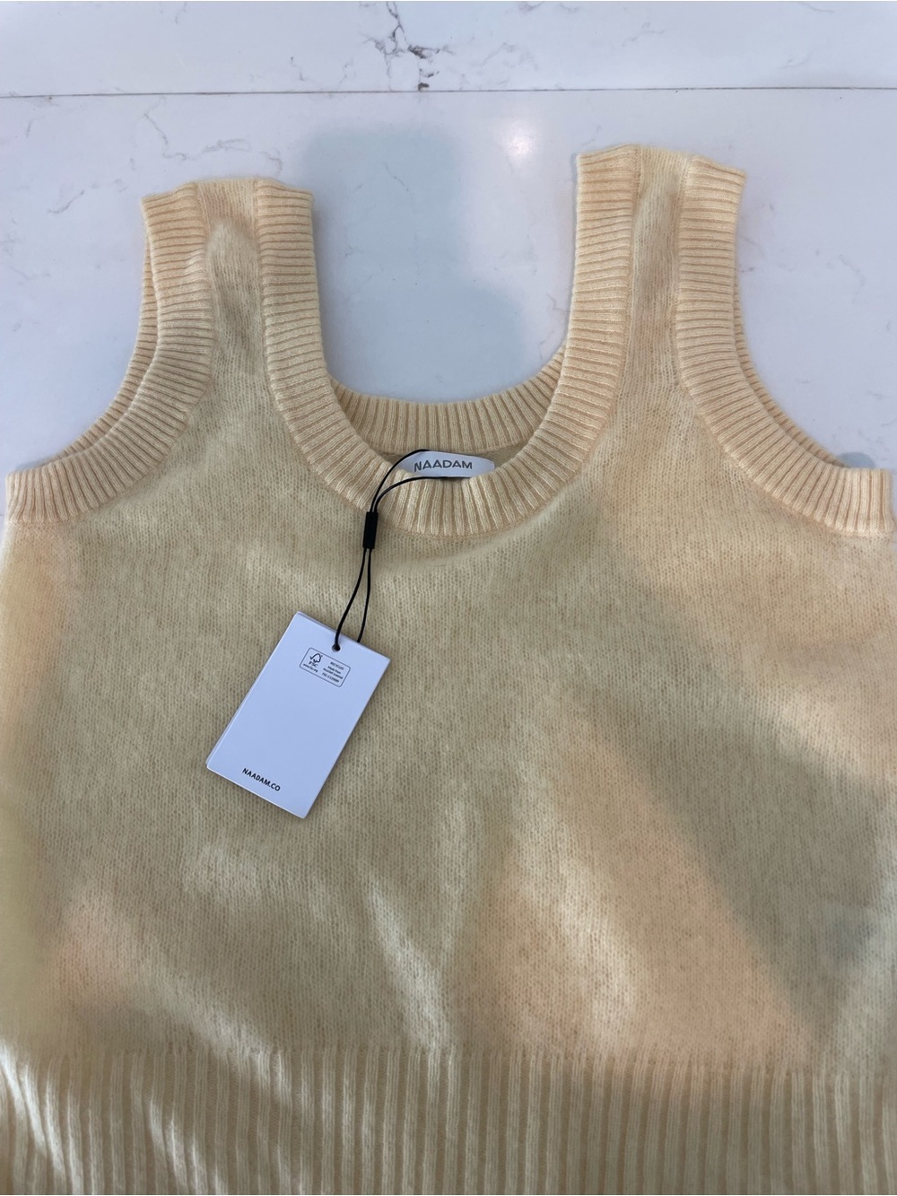 NAADAM Pale Yellow Cashmere Crewneck Sweater